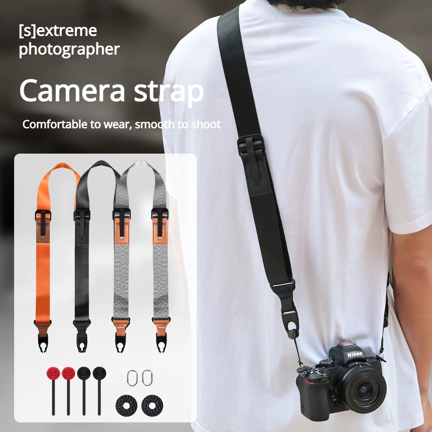 

DSLR Camera Shoulder Strap Suitable for Canon R50 R10 Fuji XM5 Nikon ZF Z30 Olympus Panasonic Pentax Sony Compatible PD