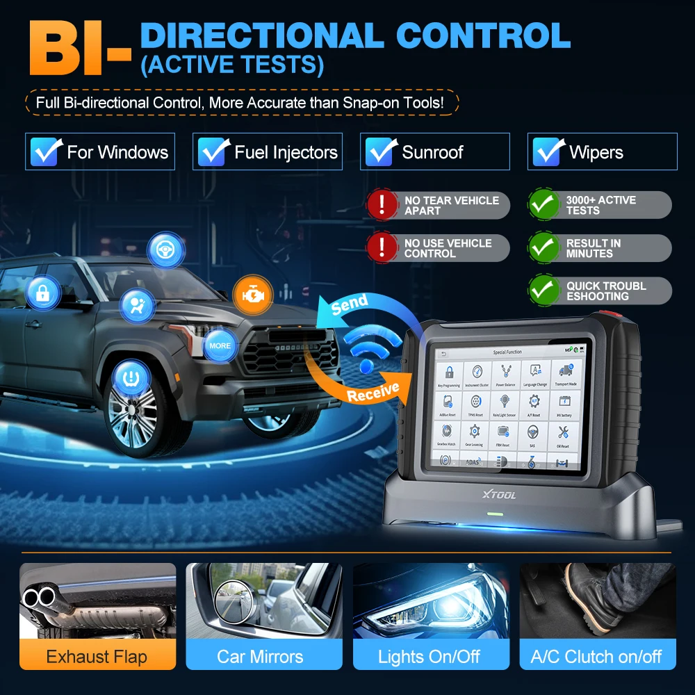 NEW XTool IP919 Pro All System Auto Diagnostic Tool with FCA ECU Coding Bi-Directional Controls OBD2 DiagnosticScanner