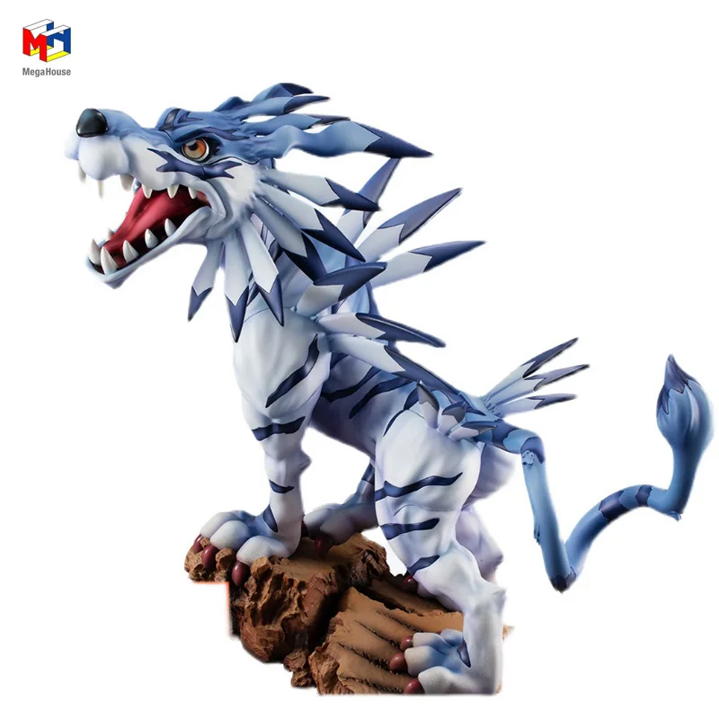 

In Stock Megahouse Gem Digimon Adventure Garurumon Battle Original Anime Figure Model Toy for Boy Action Figures Collection Doll