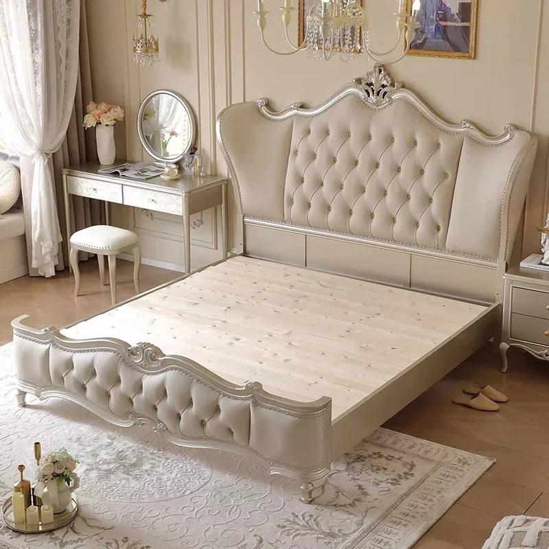 Princess Sleeping Massage Bed Modern Sofa Luxury Double Human Dog Bedroom Bed Girls Leather Letto Matrimoniale Home Furniture