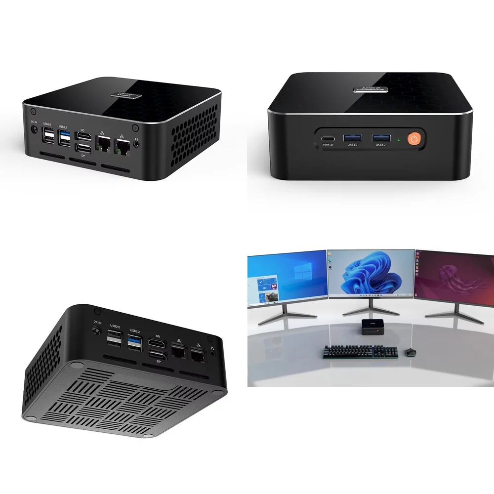 ZkmNew AMD R9 8945HS FAN Mini Computer for Office Use 16GB 32GB DDR5 RAM 512GB 1TB NVMe SSD Mini Desktop PC for Windows