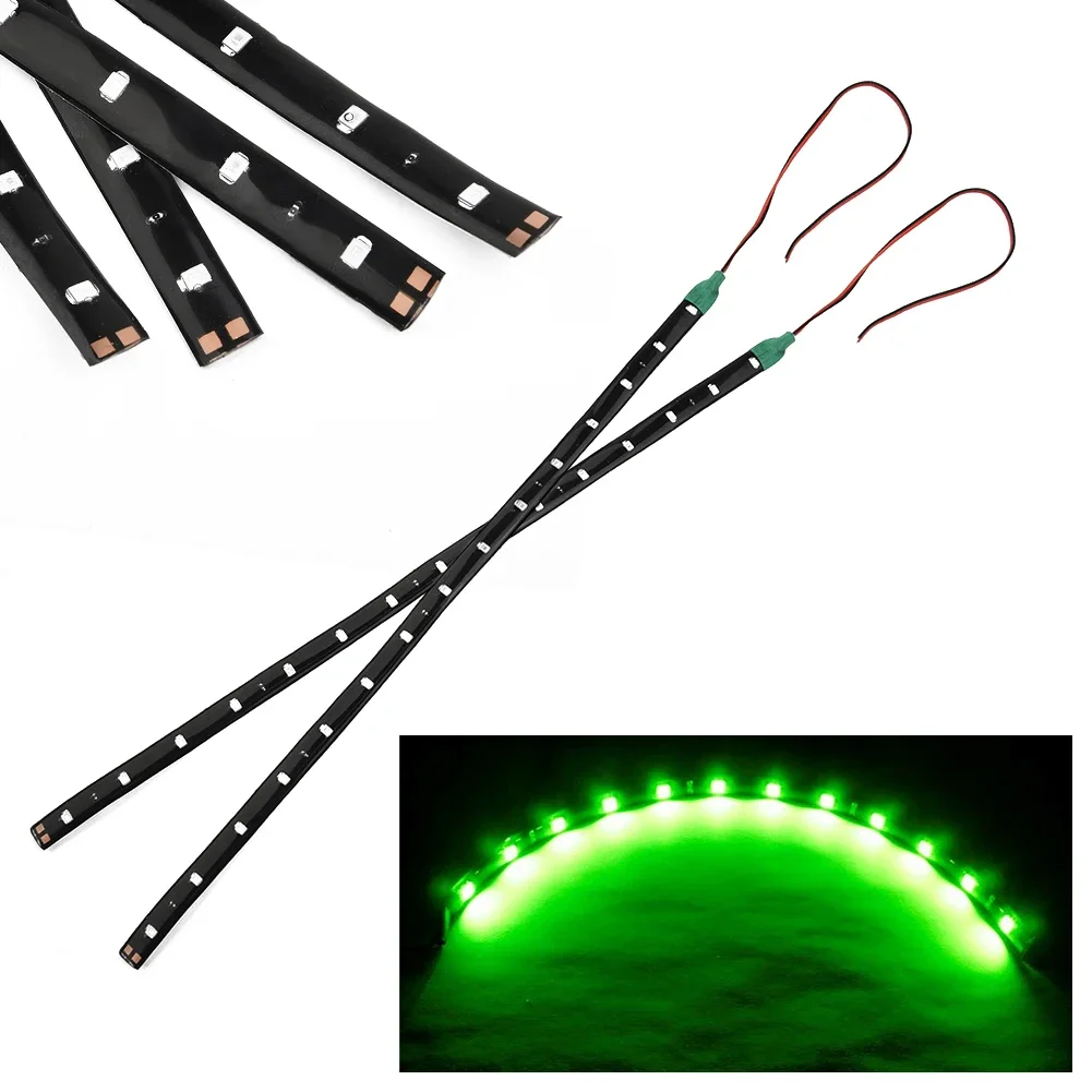 

4pcs Green Motorcycle Light Strip 12V 30cm 15SMD LED Waterproof Flexible-Strip Light Car Lights Flexible Strip Atmosphere Lamp