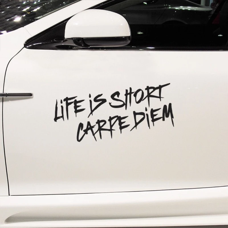 

1 шт. ЖИЗНЬ ЦЕ КОРОТКИЕ карбоновые диэми, автомобильные наклейки с буквами, автоаксессуары, оконный бампер, украшение для кузова, царапины, виниловые наклейки