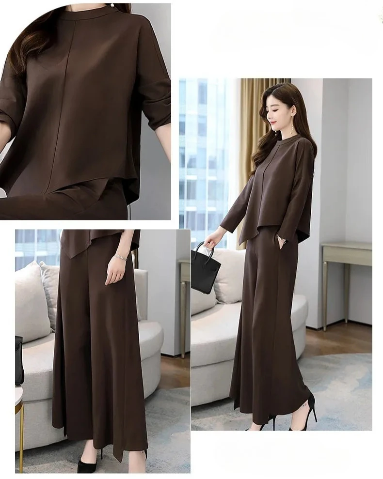 Women's 2026 New Long Windbreaker Cardigan Spring Autumn Temperament Female 2 PCS Vest Pant Sets Elegant