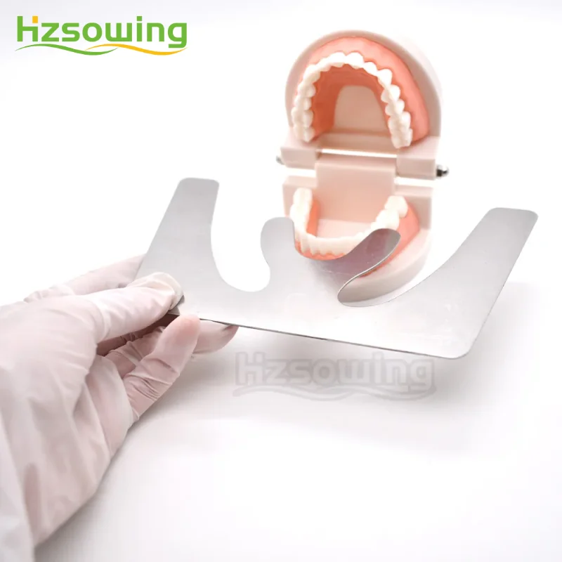 Dental ortodontyczna płyta płaszczyzny zgryzu szczęka odlewnicza szczęka Fox autoklawowalny ochraniacz na usta ze stali nierdzewnej narzędzie dentystyczne