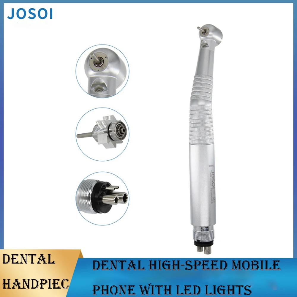 Dental LED High Speed Handpiece Standard Head Push Button Three Water Spray E-generator Air Turbine 2/4 Holes Dentist Instrument