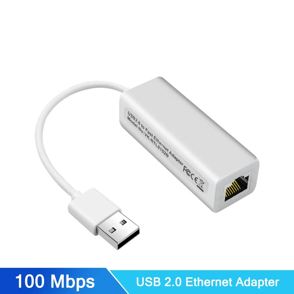 

USB to RJ45 Wired Network Card USB 2.0 LAN Ethernet Adapter 10/100Mbps USB2.0 Network Adapter for Win 98SE/ME/2000/XP/Vista/7