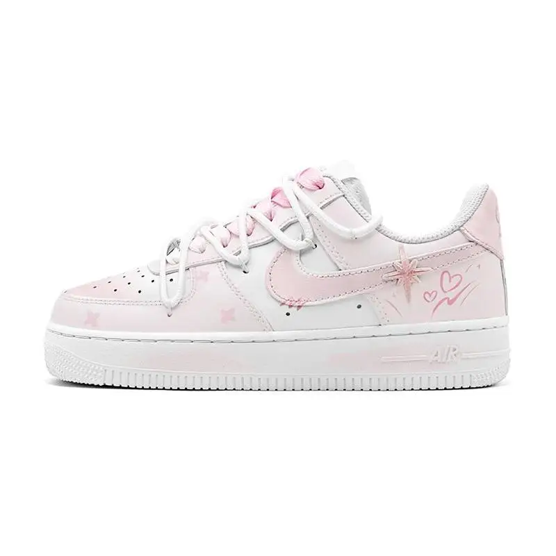 【Customize】Nike Air Force 1 Skateboarding Shoes Women's Low-top White/pink Sneakers shoes DH2920-111