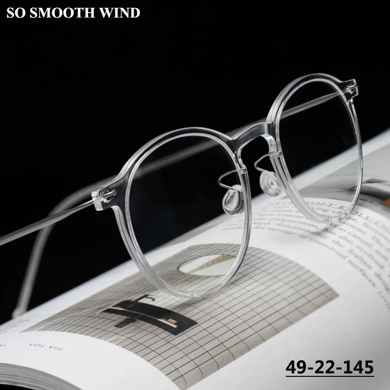 

Denmark Brand Retro Round Glasses Frame Men Screwless Titanium Ultralight Spectacles Eyewear Women Fashion Thin Eyeglasses 6541