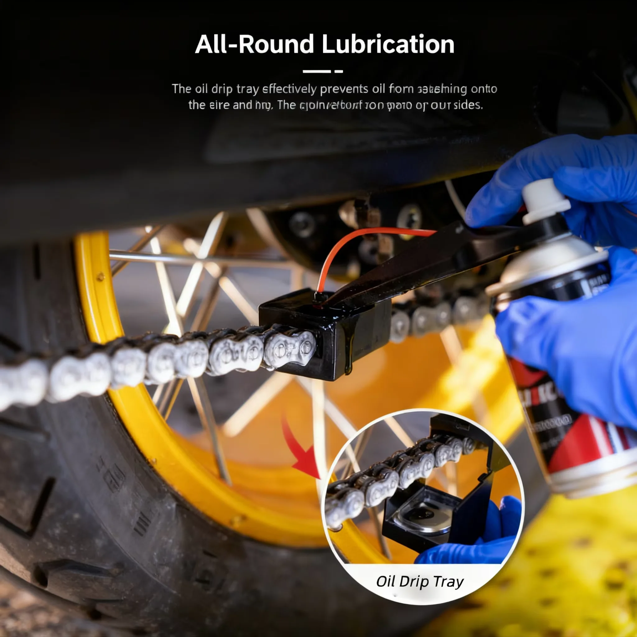 ترقية 1/2 قطعة دراجة نارية سلسلة مزيتة رذاذ التشحيم مزيتة أداة خالية من الفوضى سلسلة الشمع سلسلة الأنظف مرفق سلسلة قضيب الزيت #6