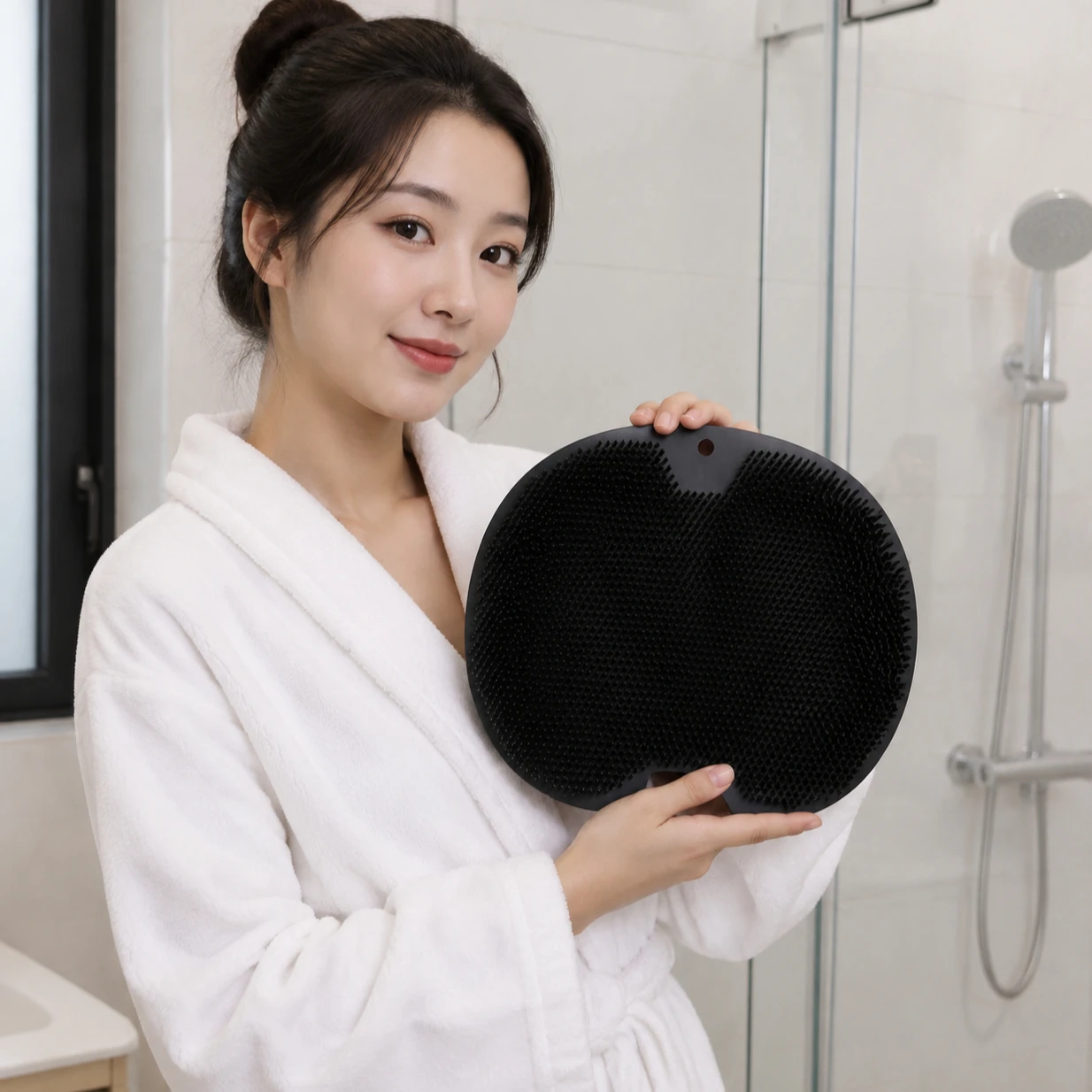 Multifunction Foot Scrubber Mat Non Slip Foot Massage Pad Shower Foot Cleaning Brush Bath Mat for Home Bathroom