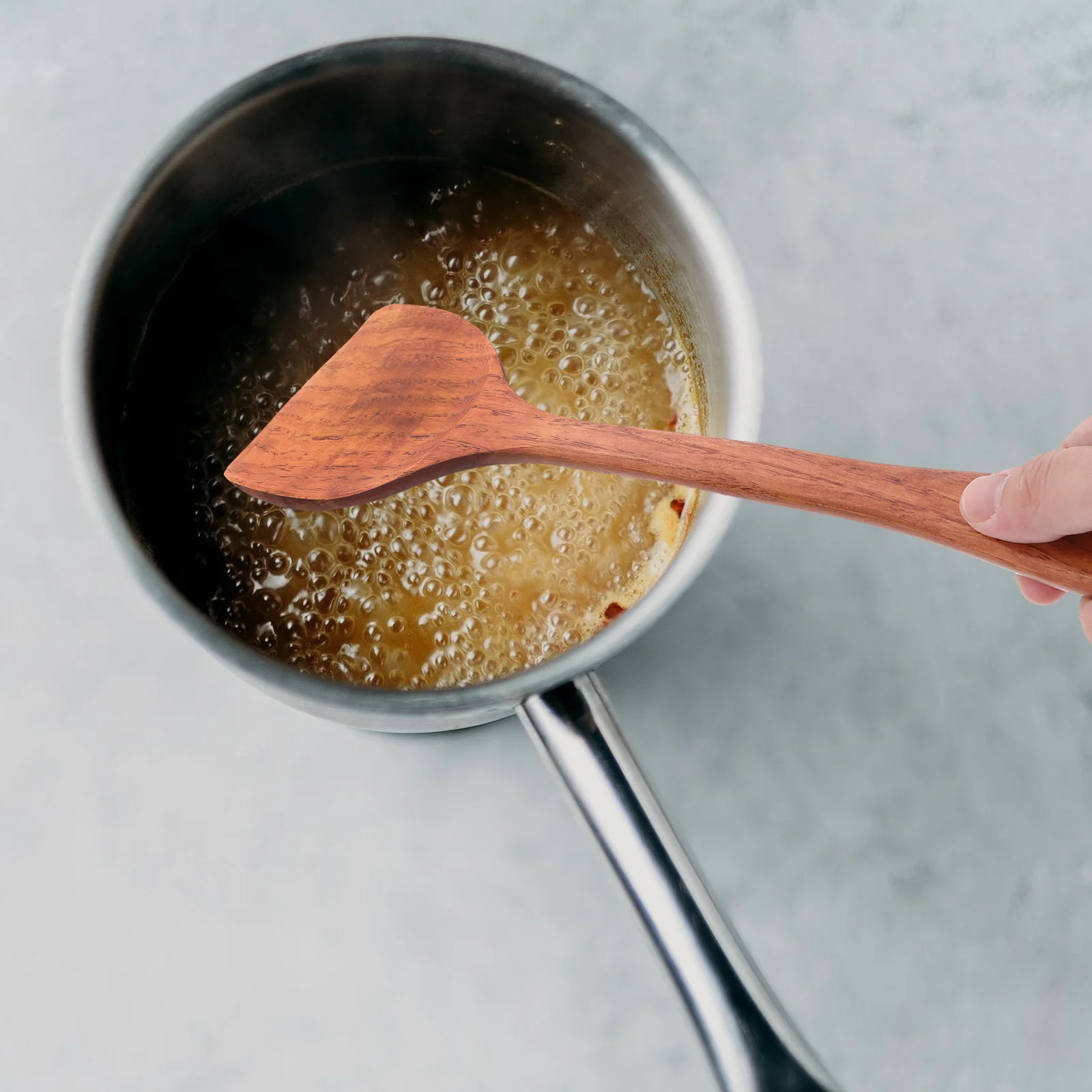 

2Pcs Wooden Cooking Spatulas Non-Stick Heat-Resistant Kitchen Utensil Safe Long Handle Kitchen Utensil