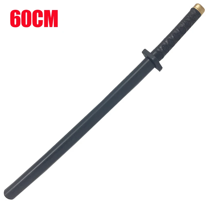 Épée de mort Katana Anime pour enfants, épée de simulation en caoutchouc PU, accessoires de cosplay, spectacle de fête d\'Halloween et de Noël, 60cm,