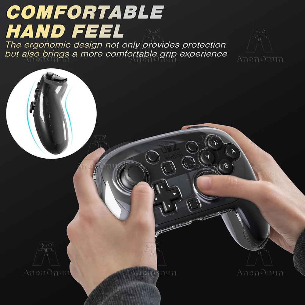 Interruptor 2 pro controlador transparente capa protetora à prova de choque anti-risco antiderrapante capa completa ultra-transparente cristal casca dura