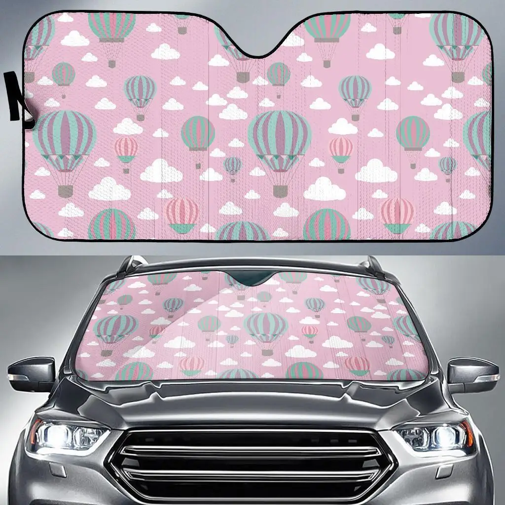 

Pink Hot Air Balloon Pattern Print Auto Sun Shade Car Windshield Window Cover Sunshade