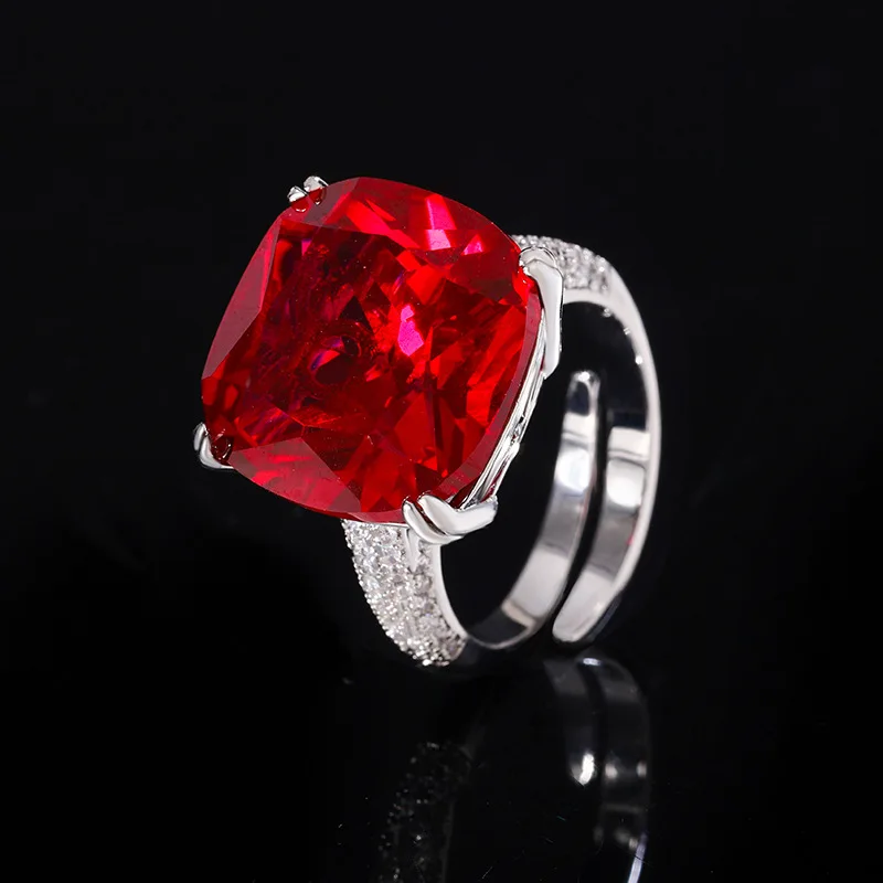 

2024 Jewelry Gold Plated Vintage Fashion Cubic Zirconia Fat Square Ring for Women Wholesale 16*16