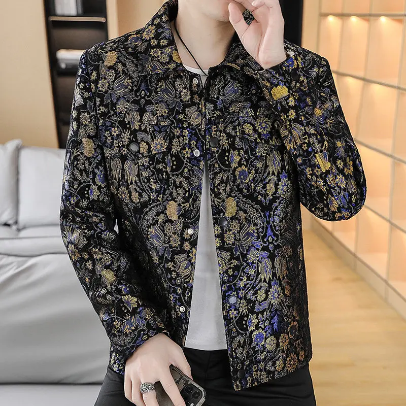 

Модная повседневная мужская куртка на весну с длинным рукавом и отложным воротником, универсальная стильная верхняя одежда для подростков