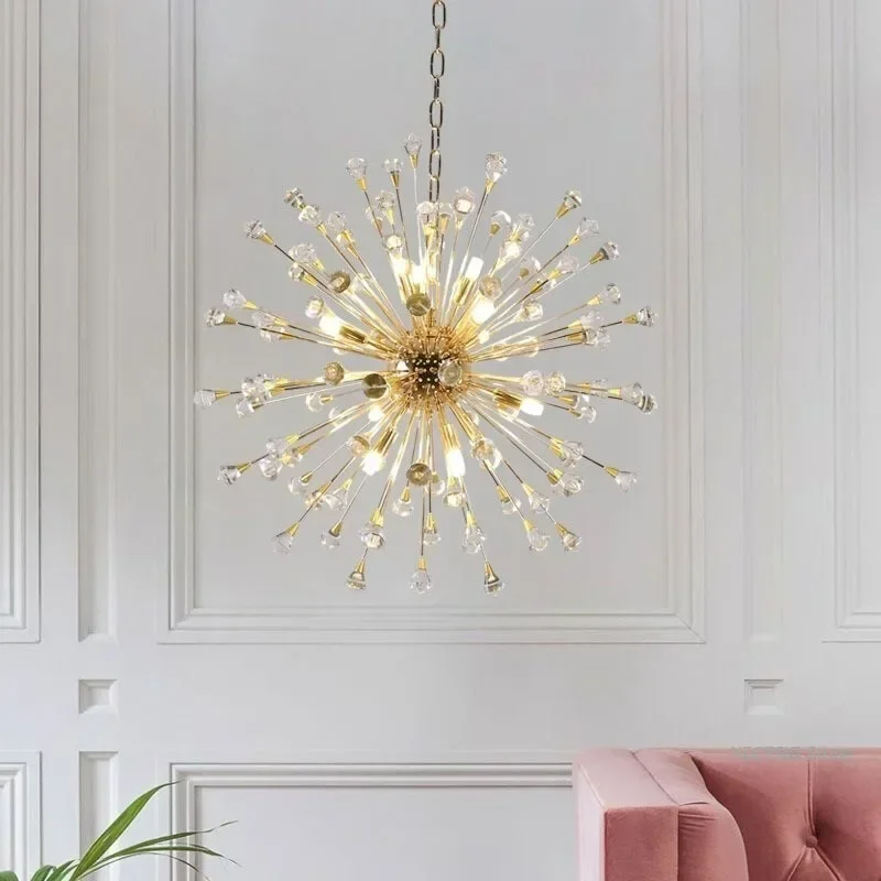 

GHEUVNJ Luxury New Dandelion Pendant Light Restaurant Bedroom Ball Light Clothing Store Hotel Room Crystal