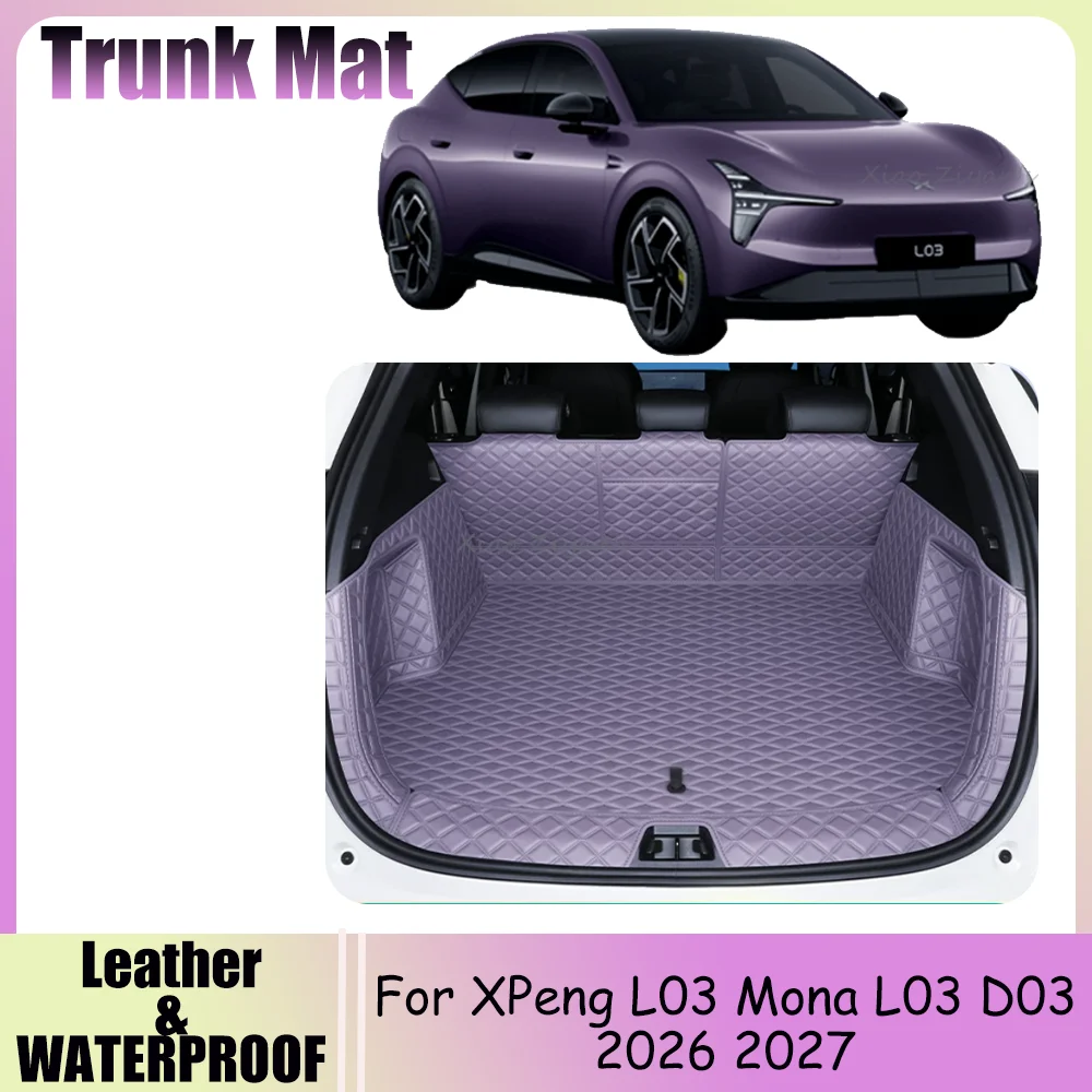 For XPeng L03 Mona L03 D03 2026 2027 Car Leather Boot Mat Scratch Prevent Trunk Tray Modificat Protect Interior Accessories