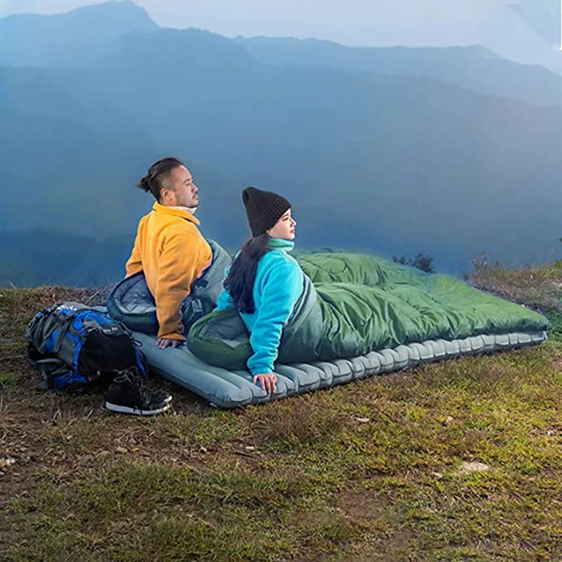 Saco de dormir para acampamento, ultraleve, à prova d'água, 4 estações, quente, mochila, saco de dormir para viagens ao ar livre, caminhadas