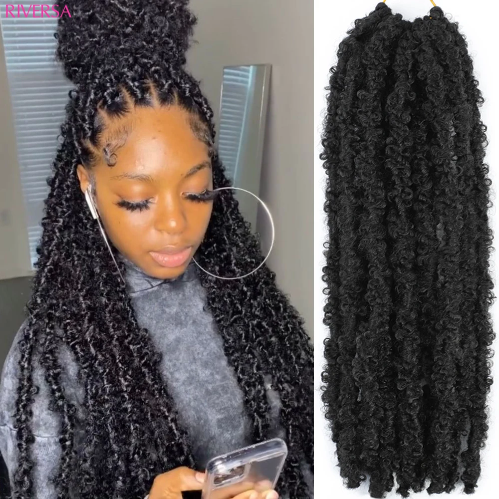 

Butterfly Locs Crochet Hair 12inch 14Inch 18Inch Messy Soft Locs Braiding Hair Extensions Faux Locs Hair Braids 12 Strands /pack