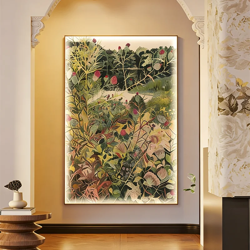 Middle Ancient Style Entrance Hall Decoration Painting Living Room TV Background Painting Lights Retro Corridor Hanging Painting