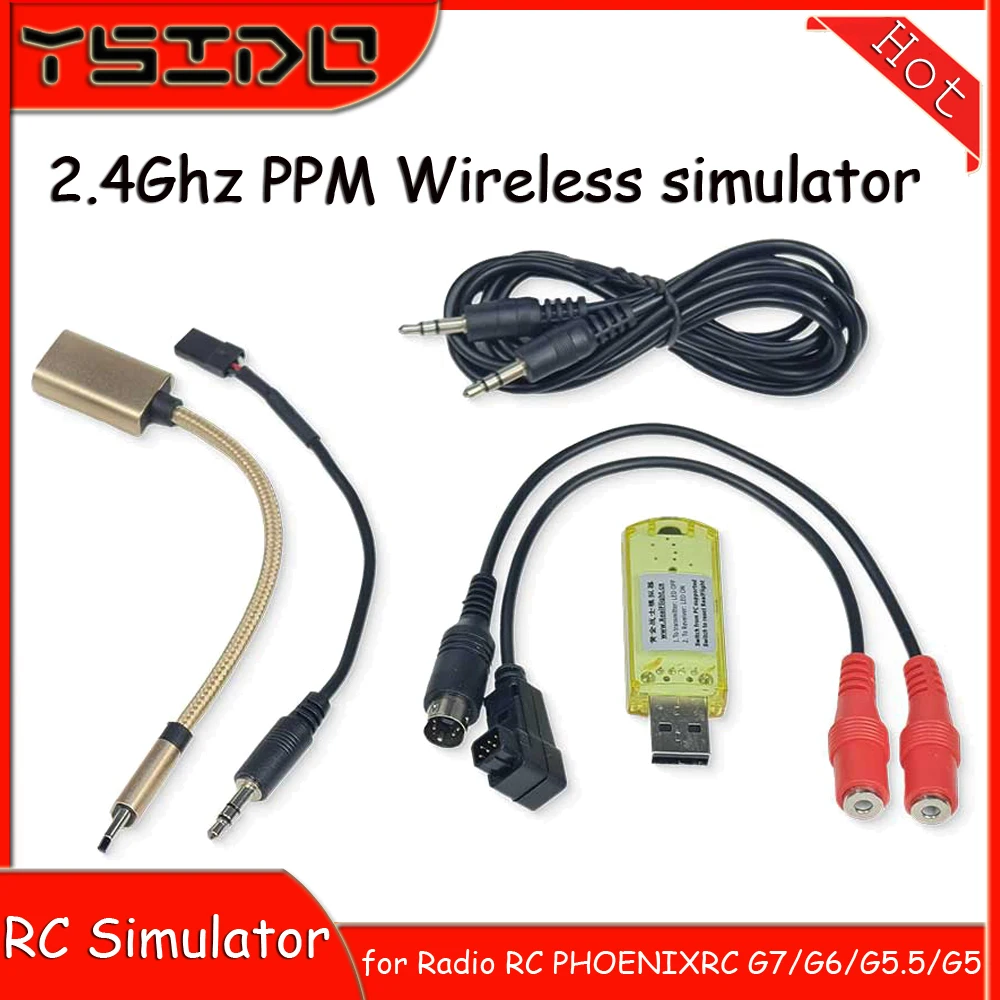 RC Dongle Simulator USB Wireless Cable 2.4G PPM Flight RealFlight FMS XTR for Radio Remote Control PHOENIXRC G7/G6/G5.5/G5