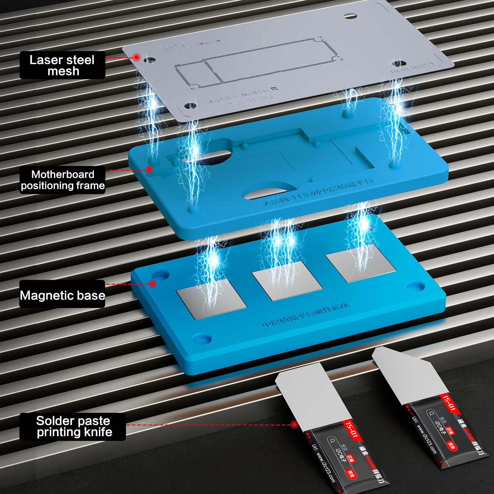I2C Syn14 18 в 1 Материнская плата средний слой растение Оловянная платформа 3D BGA реболлинговый Трафарет Комплект для iPhone X-14 Pro Max ремонт