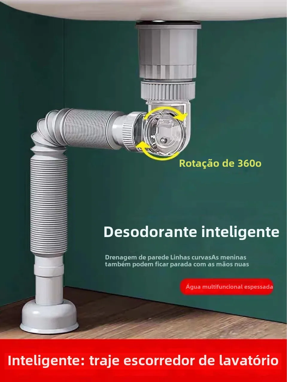 Vanzlife tubo de drenagem de pia de cobre e tampa anti-odor lavatório downcomer artefato de escorredor de lavatório para cozinha e banheiro