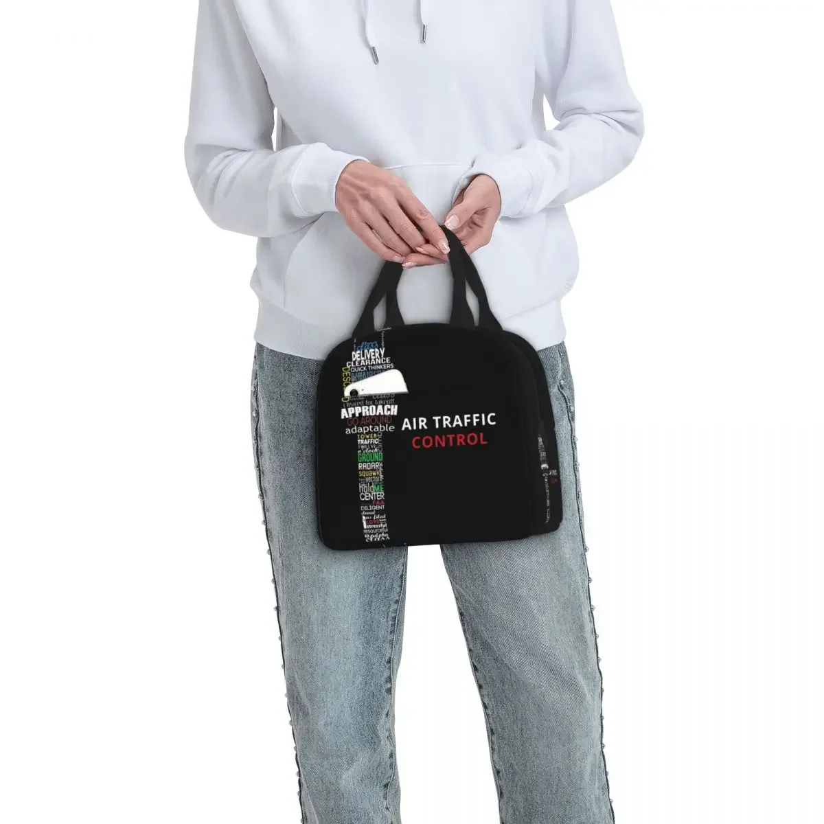 Air Traffic Controller Insulated Lunch Bag Cooler Bag Lunch Container Pilot Airplane Aviation Plane Fighter Tote Lunch Box