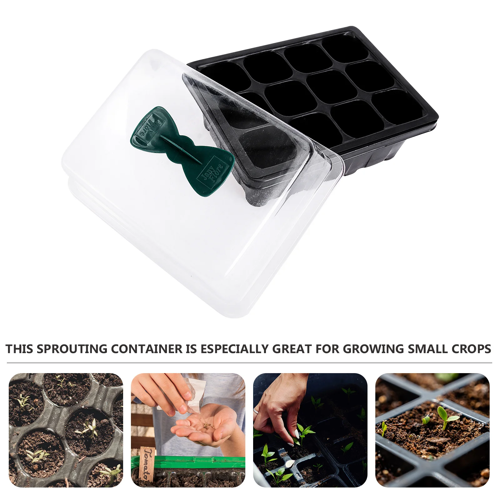 

2pcs Breathable Seedling Tray With Ventilation Holes Clear Lid For Easy Plant Management Nursery Box Gardening Supplies