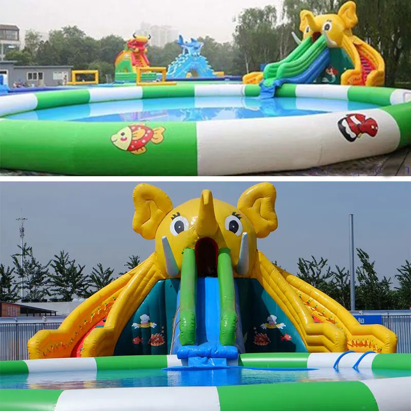 PVC large inflatable water slides inflatable water park water games with pool Inflatable Trampoline Indoor and Outdoor