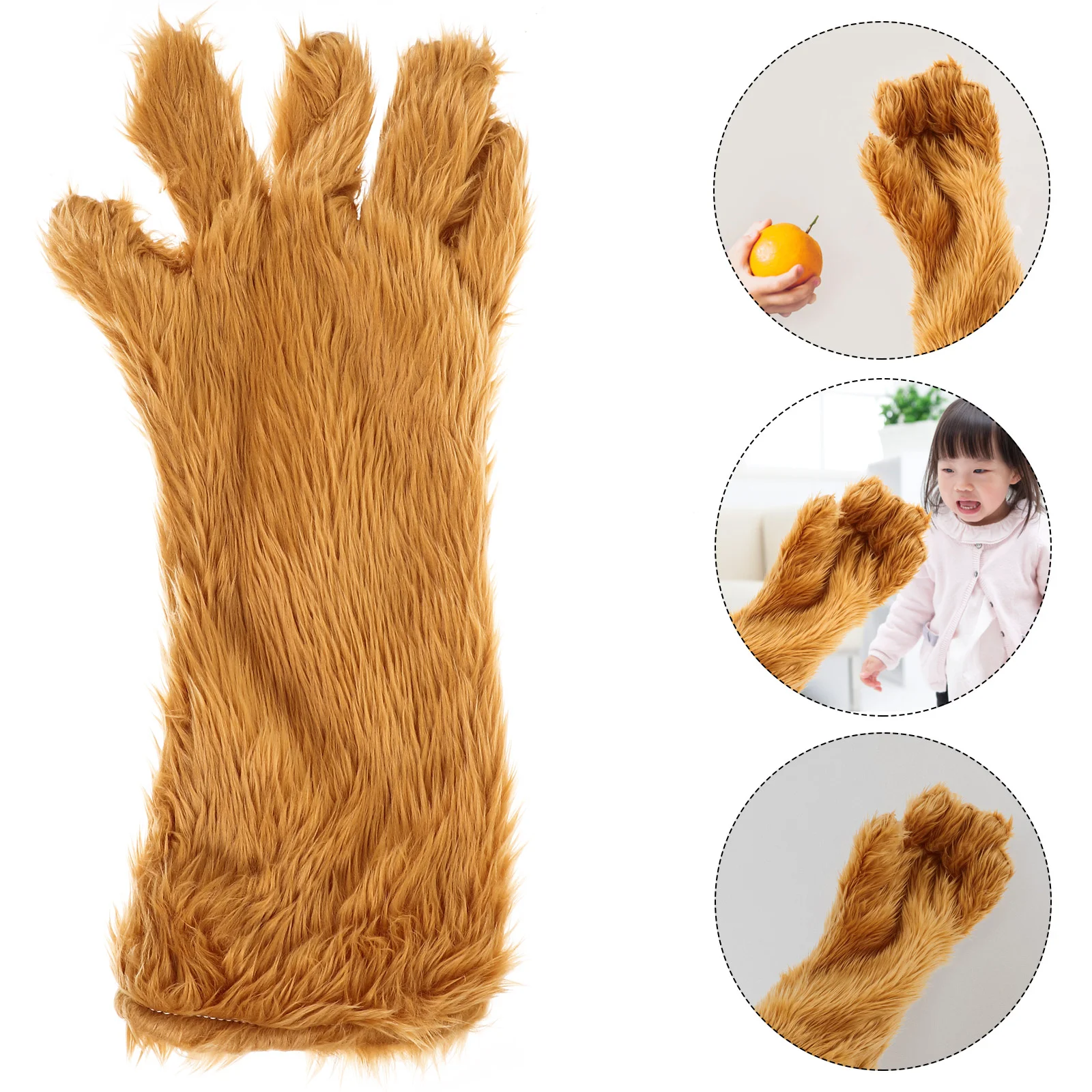 Gloves Plush Monster Costume Masquerade Cosplay Supply Palm Party Decoration Photo Prop Man