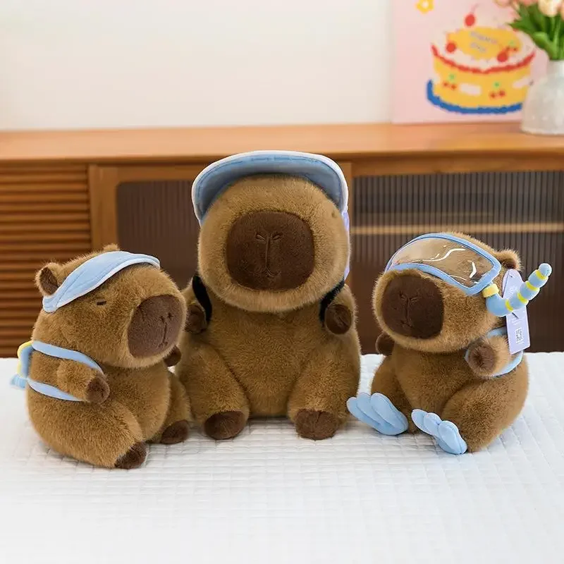 

1 Piece Summer Swimming Circle Capibala Doll Football Backpack Doll Toys 22cm Capybara Plush Toy Kawaii Room Decor Kids Gifts