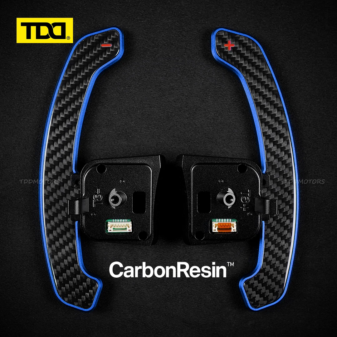 TDD لامعة ألياف الكربون المغناطيسي مجداف شيفتر لأودي ريال R8 2015-2023 عجلة القيادة التحول مجداف سبائك الألومنيوم الغطاء الخلفي