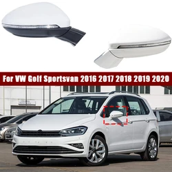 For VW Golf Sportsvan 2016 2017 2018 2019 2020 Car Rear Side Mirror Assembly Auto Power Fold Heated Turn Signal Mirror Assy