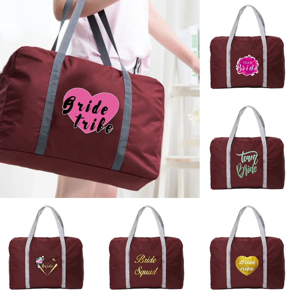 Fashion Nylon Foldable Travel Bags Women Large Capacity Bag Luggage Unisex Outdoor Suitcase Bags Bride Pattern Men Travel Bag