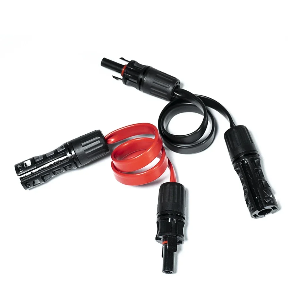 1Pair Solar Panel Flat Photovoltaic Extension Cable For Connecting Inverters Photovoltaic Installation Connection Line Connector