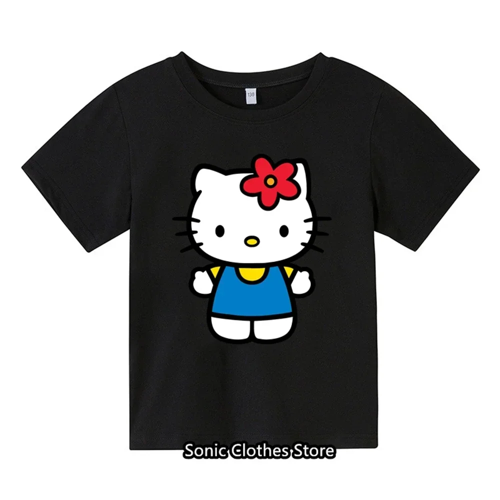 Hello Kitty Children's Fashion Casual Girls' Clothing Summer Boys' Clothing Children's T-shirts Preschool Children's Short Sleev