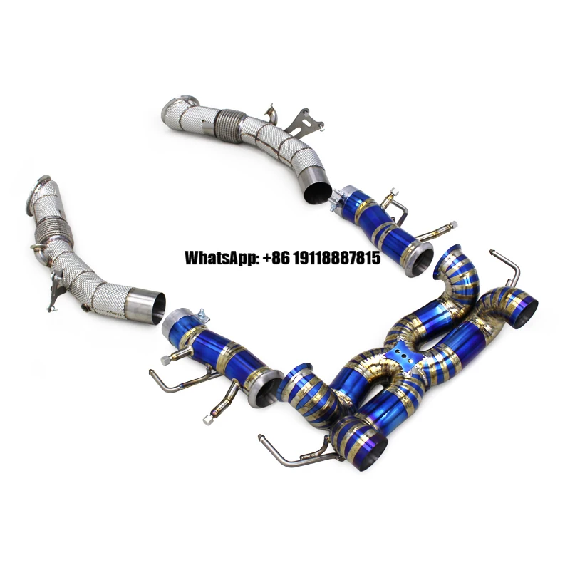 COC Titanium Full Exhaust Pipe for Ferrari SF90 3.9T V8 2019-2023 Racing Car Catback Muffler Pipe Downpipe