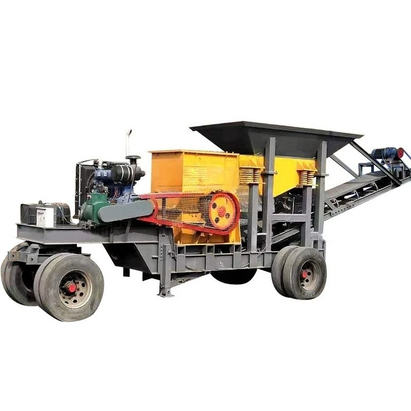 Construction waste stone crusher, mobile crushing and screening stone crusher