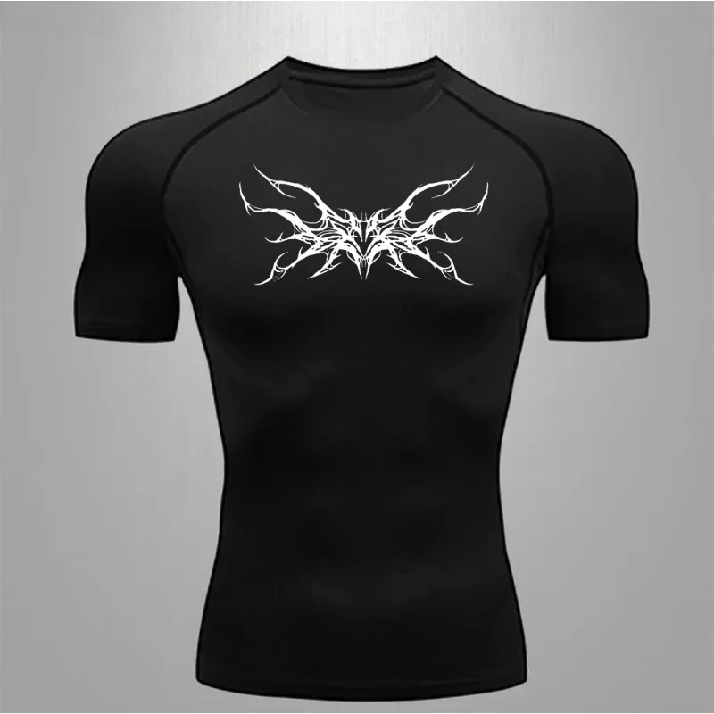 Men Running Compression T-shirt Printing Sport Tees Gym Fitness Sportshirts Male Jogging Tracksuit Homme Athletic T-Shirt