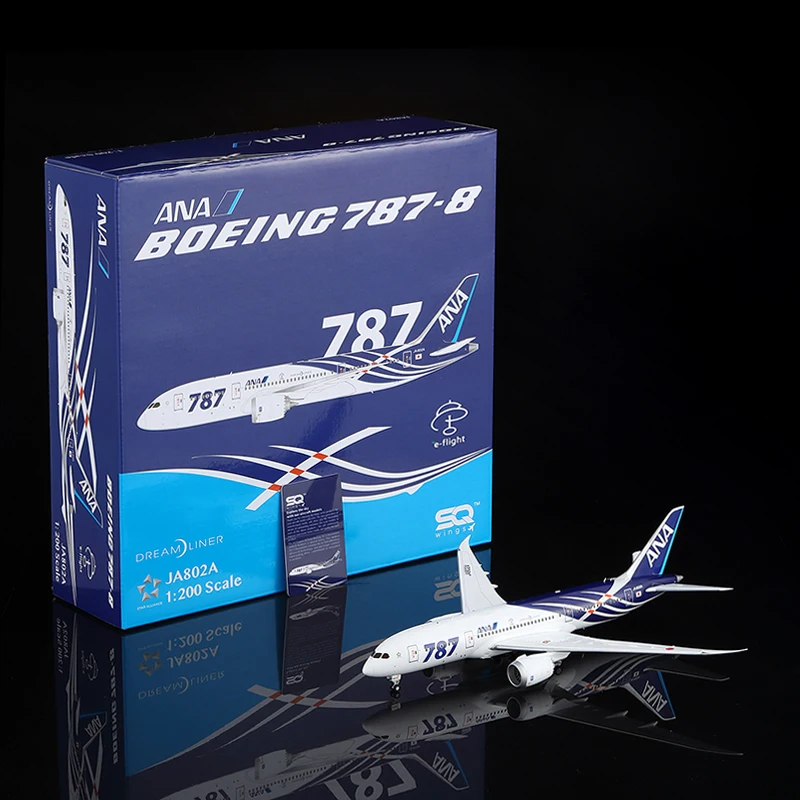 L2135 Alloy Collectible Plane Gift SQ Wings 1:200 All Nippon Airways ANA Boeing B787-8 Diecast Aircraft Jet Model JA802A