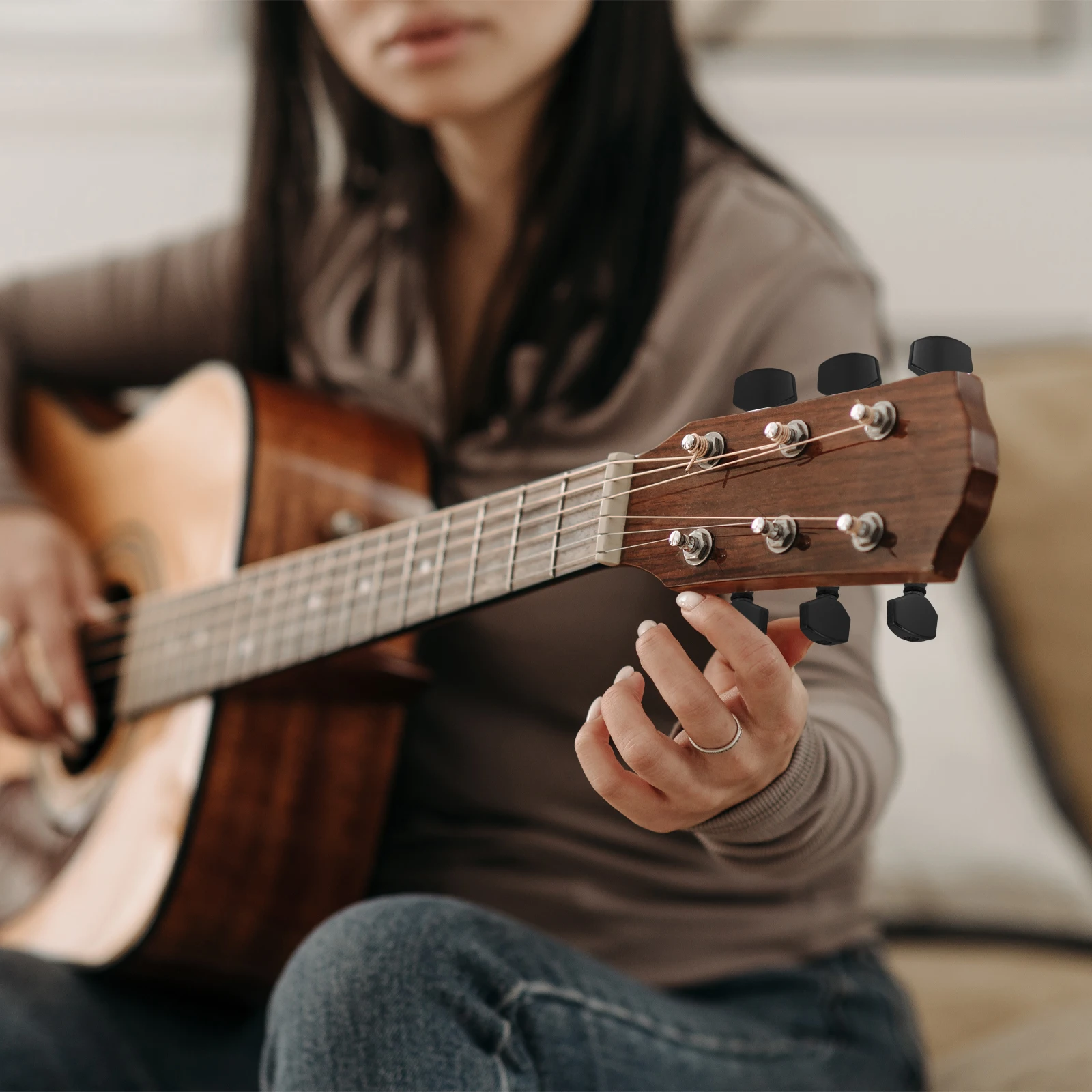 

Guitar Tuners String Pitch Use Pegs Electronic Alloy Lock Durable Tuning Fully Enclosed Folk
