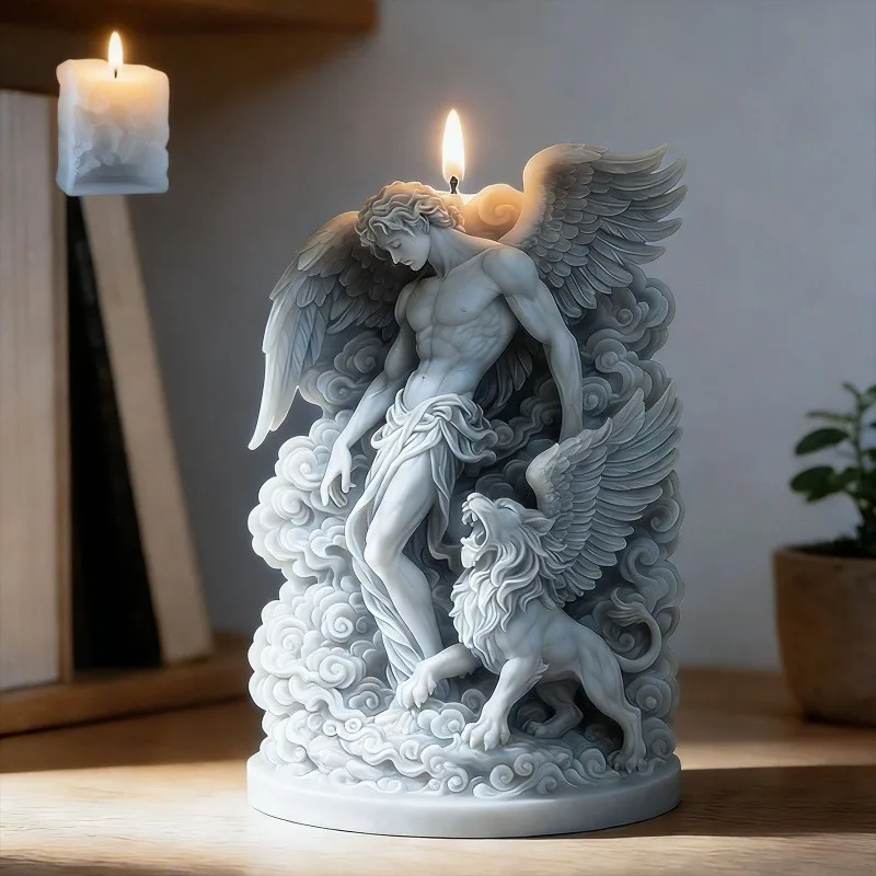 3D Sculpture Angel & Griffin Silicone Mold - Candle Soap Resin Casting Mold for DIY Handmade Aromatherapy Craft Home Decor