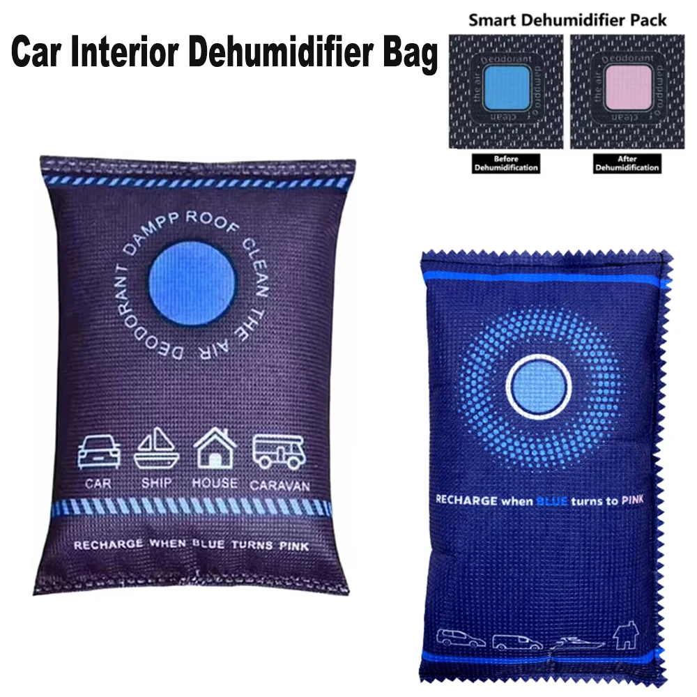Reusable Silicone Dehumidifier Bag Car Interior Dehumidifier Bag Wardrobe Room Home Moisture Absorber Dampness Preventer