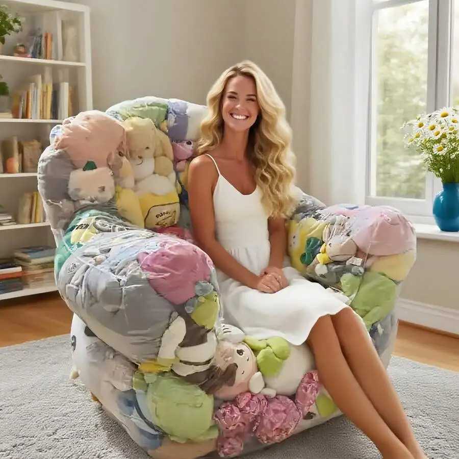 Stuffed Animal Storage Sofa - Dual Use Toy Bag & Kids Chair For Bedroom Playroom| No Assembly Space Saver With Soft Padded Edges| Compact Plush Toy Organizer For Easy Cleanup
