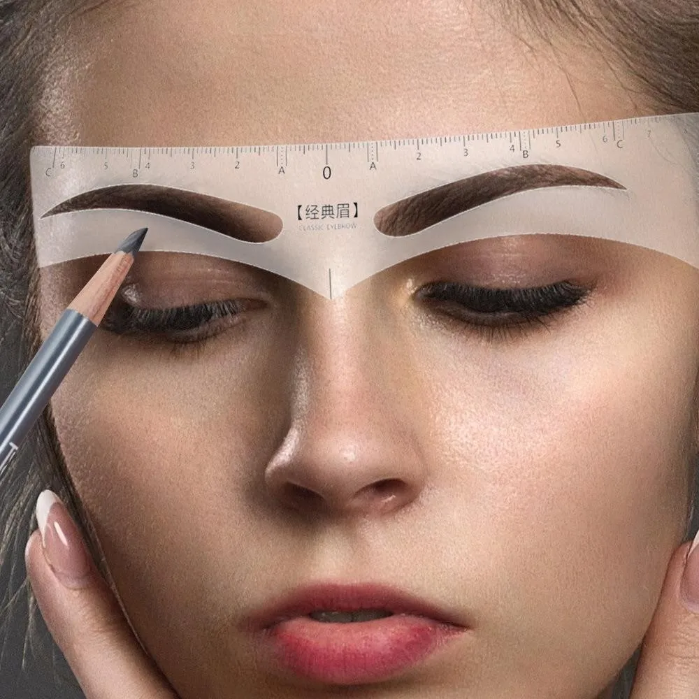 Sobrancelha descartável Régua Etiqueta, Adesivo, Microblading, Sobrancelha Tatuagem, Brow Styling, Mapping Guide, Permanent Makeup Tool, 50Pcs