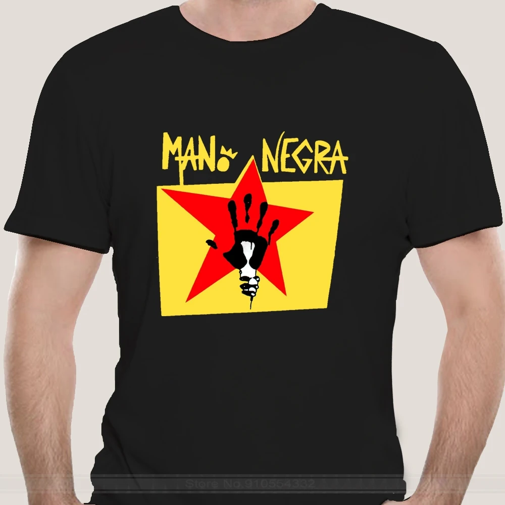 New Manonegra Mano Negra Manu Chao Rock Band Black MenS T-Shirt Size S-3Xl Casual Print Fashion Tee Shirt