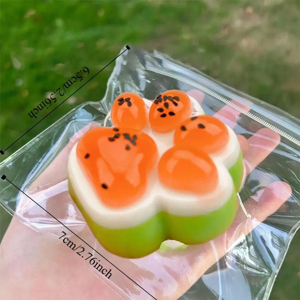 Hot Squishy Squeeze Toy Slow Rebound Simulated Watermelon Pinch Toy Cat Paw Relief Gift Decompression
